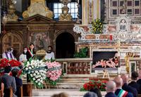 Mayor of Rome Virginia Raggi during Raffaella Carra' funeral ceremony taking place in the church Santa Maria in Ara Coeli, in Rome, Italy, 09 July 202. ANSA/GIUSEPPE LAMI