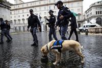 Security measures at Palazzo Chigi during the Ukraine's President Volodymyr Zelensky visit to Italy for the first time since the start of the Russian invasion, in Rome, Italy, 13 May 2023. ANSA/ANGELO CARCONI