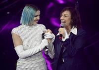 Italian singers Rose Villain (L) and Gianna Nannini perform on stage at the Ariston theatre during the 74th Sanremo Italian Song Festival, Sanremo, Italy, 09 February 2024. The music festival will run from 06 to 10 February 2024. ANSA/RICCARDO ANTIMIANI